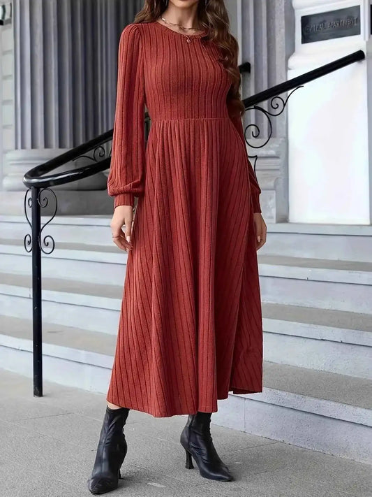 Ribbed Long Sleeve Sweater Dress