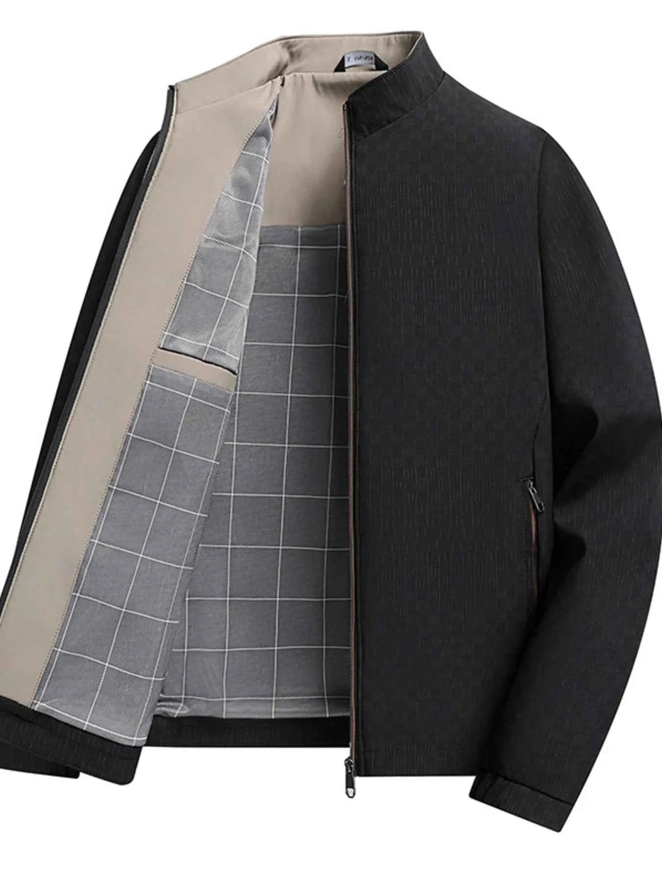 Men’s Plus Size Zip Up Long Sleeve Jacket – Casual Lightweight Outerwear with Pockets