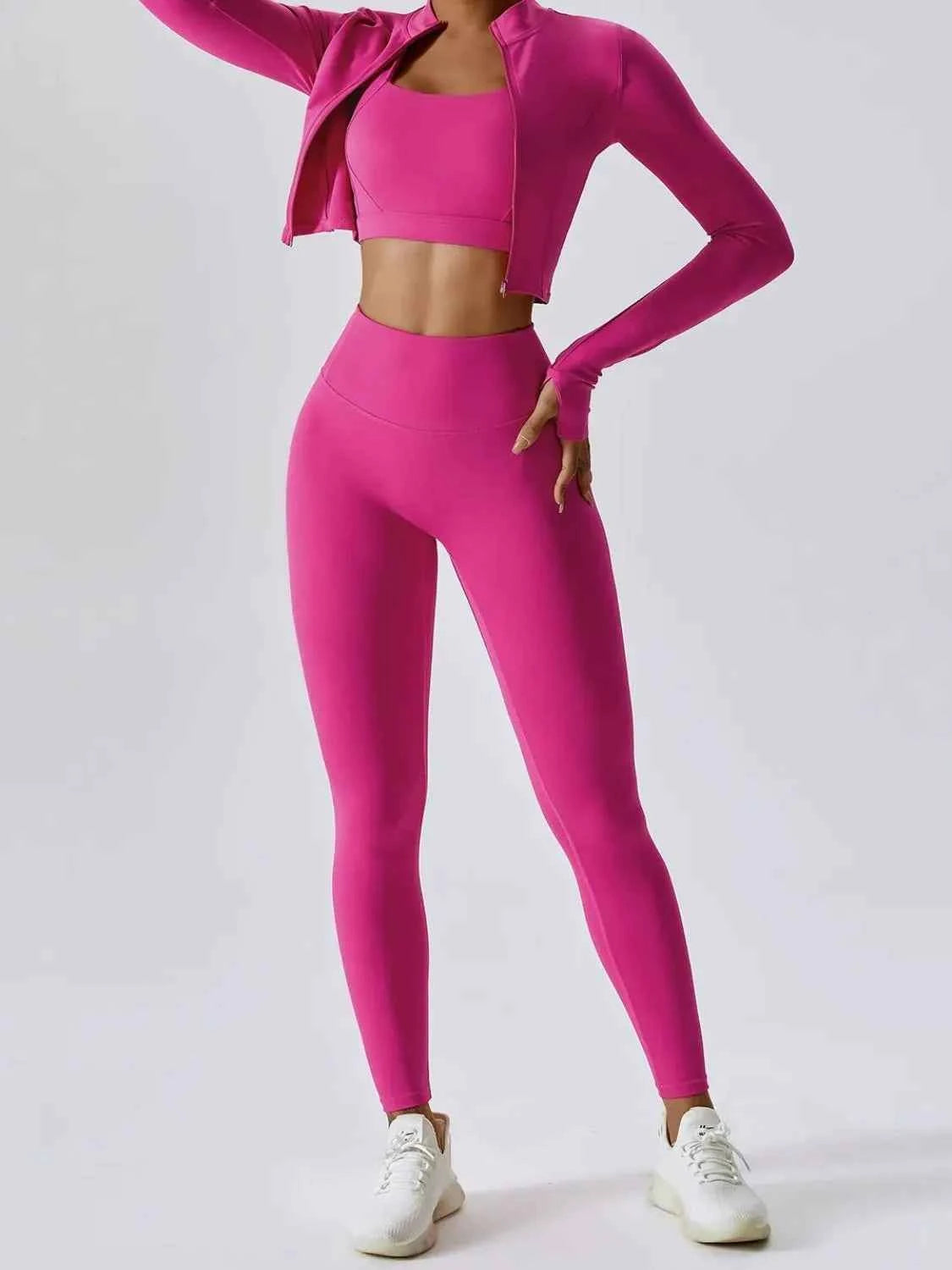 Bra Outerwear and Leggings 3-Piece Active Set