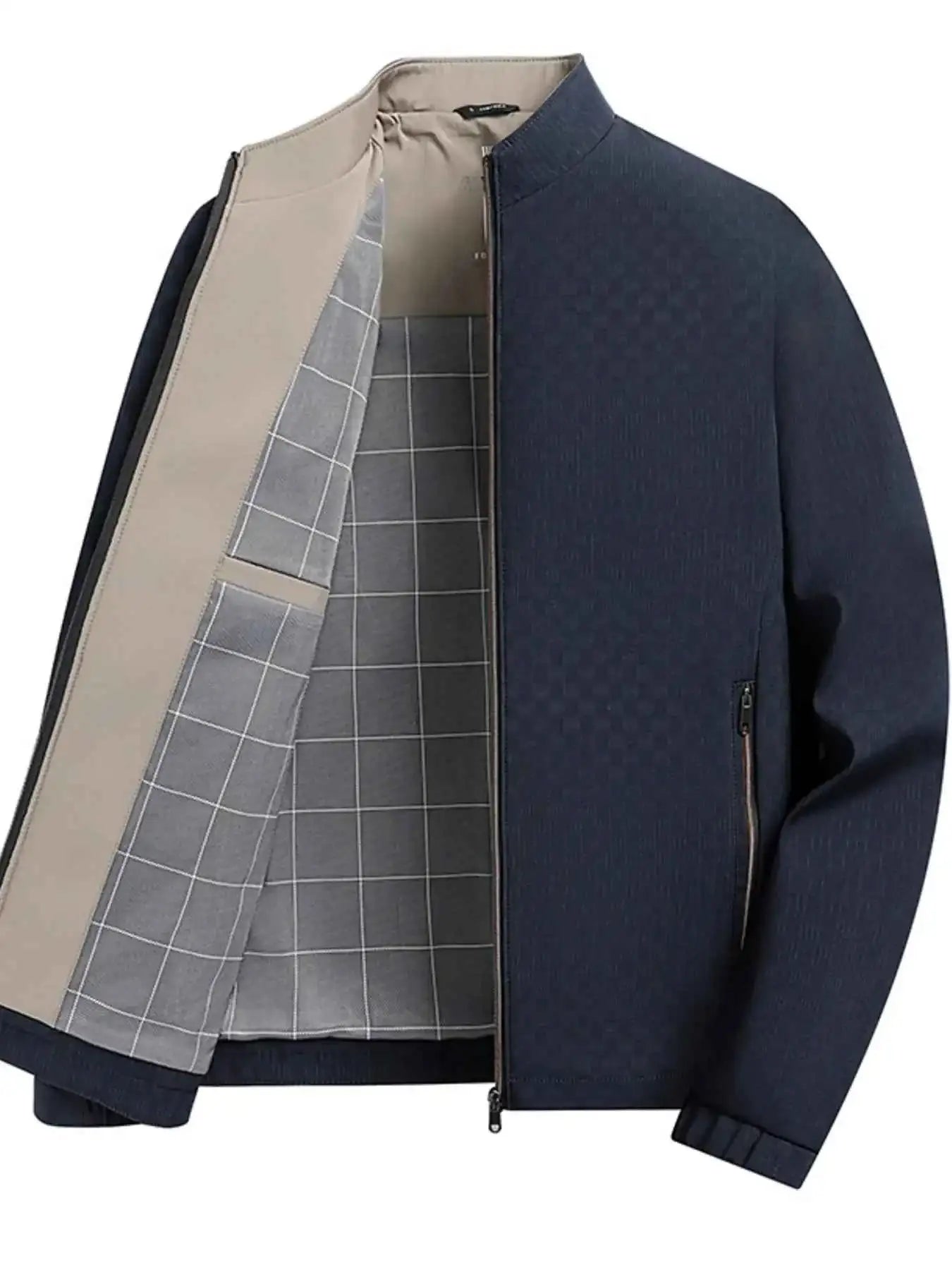 Men’s Plus Size Zip Up Long Sleeve Jacket – Casual Lightweight Outerwear with Pockets