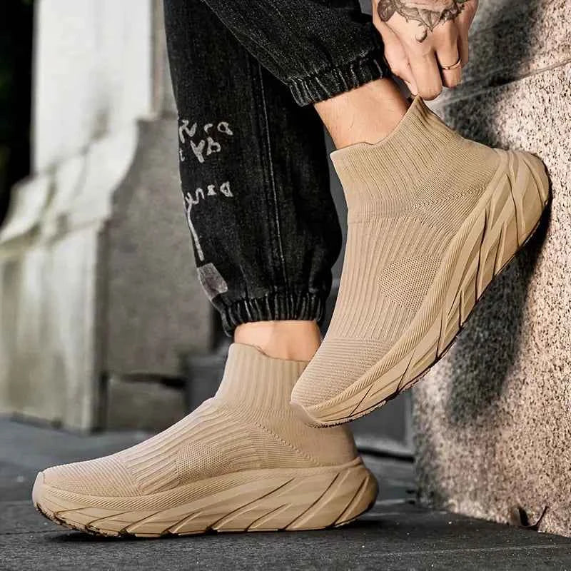 Stonehenge Men's Lightweight Knit Running Shoes - Breathable Slip-On Sneakers for Walking and Training