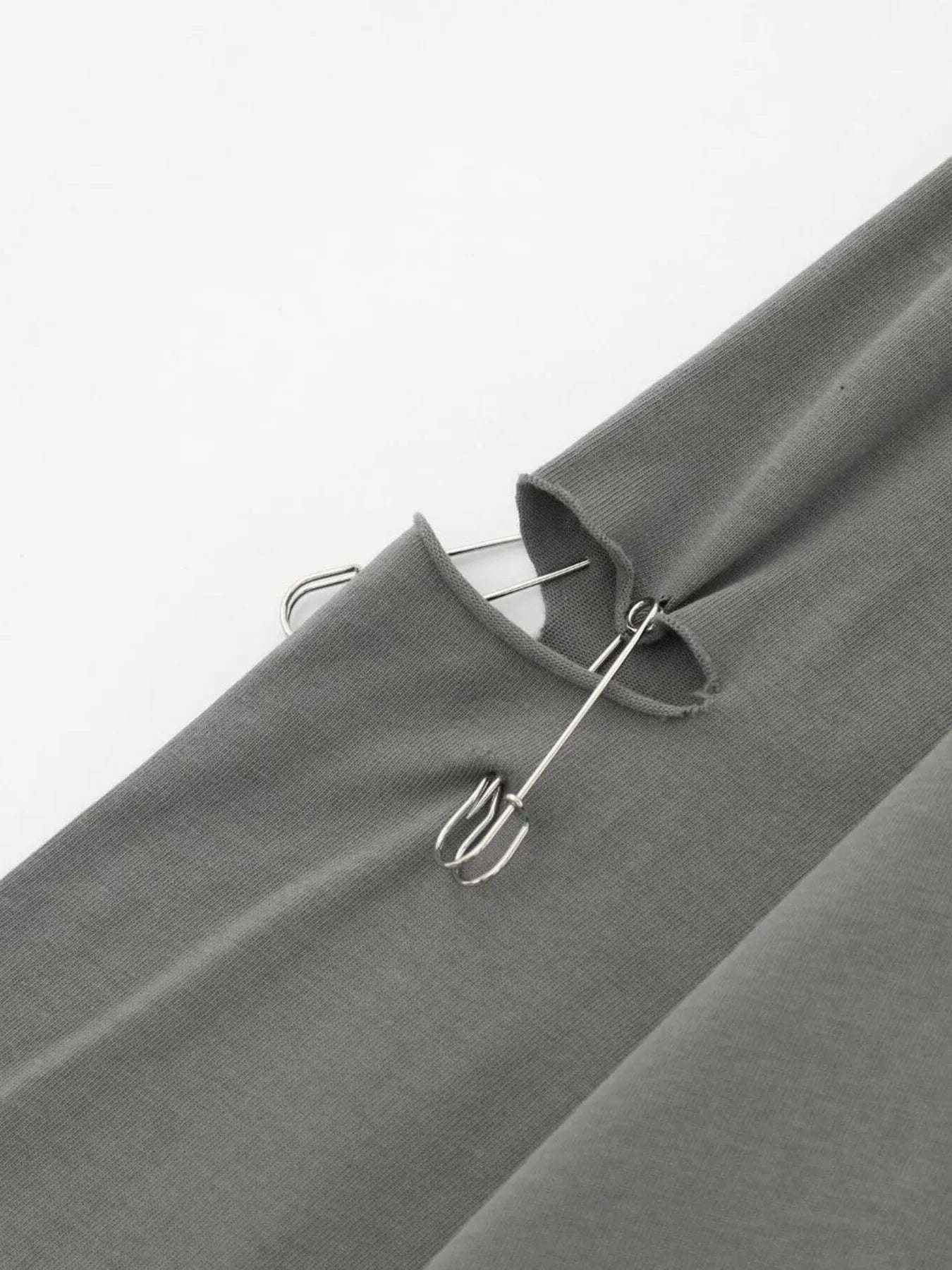 Men’s Distressed Long Sleeve T-Shirt – Oversized Streetwear Round Neck Top