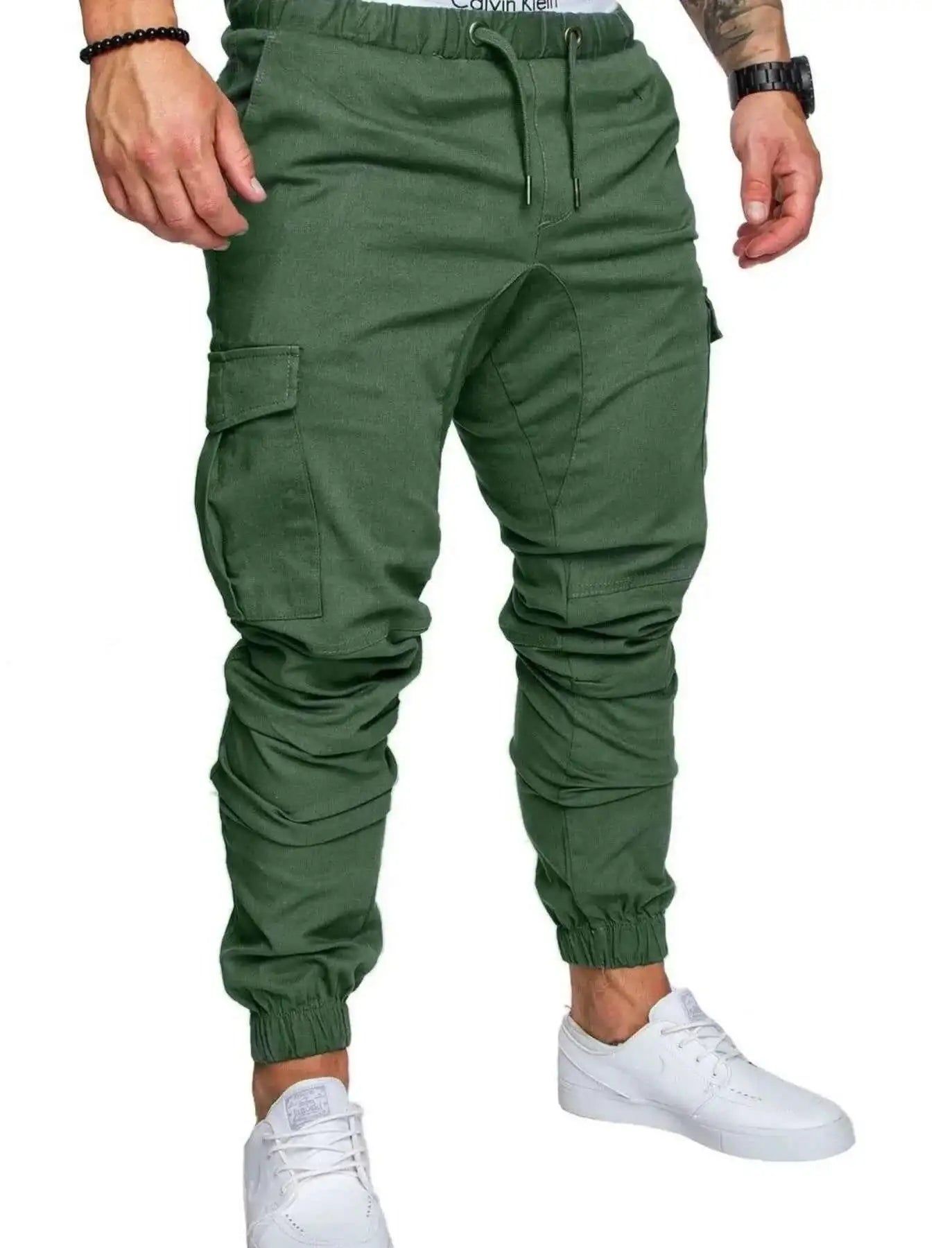 Men's Full Size Cargo Jogger with Drawstring Waistband Plus Size
