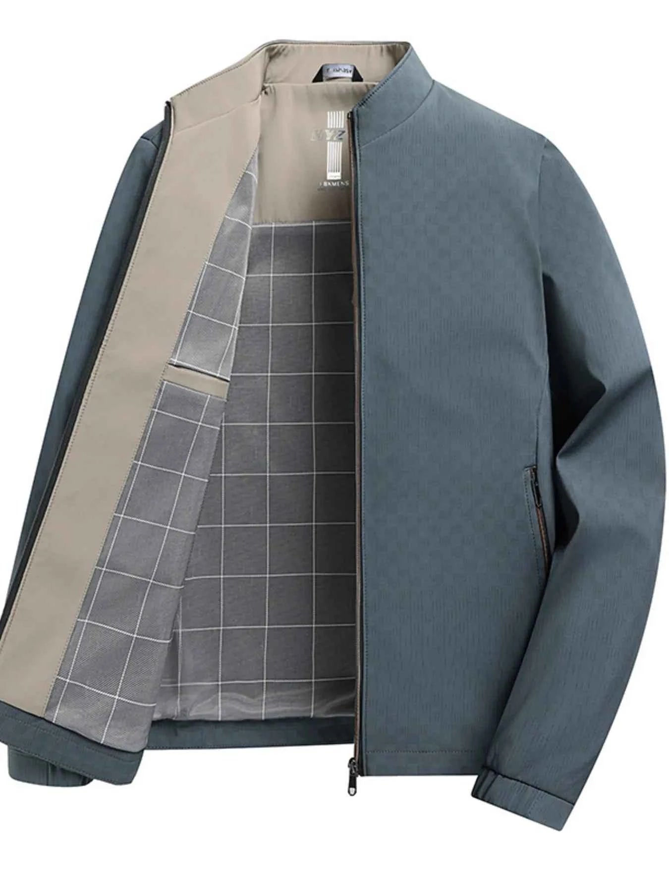 Men’s Plus Size Zip Up Long Sleeve Jacket – Casual Lightweight Outerwear with Pockets