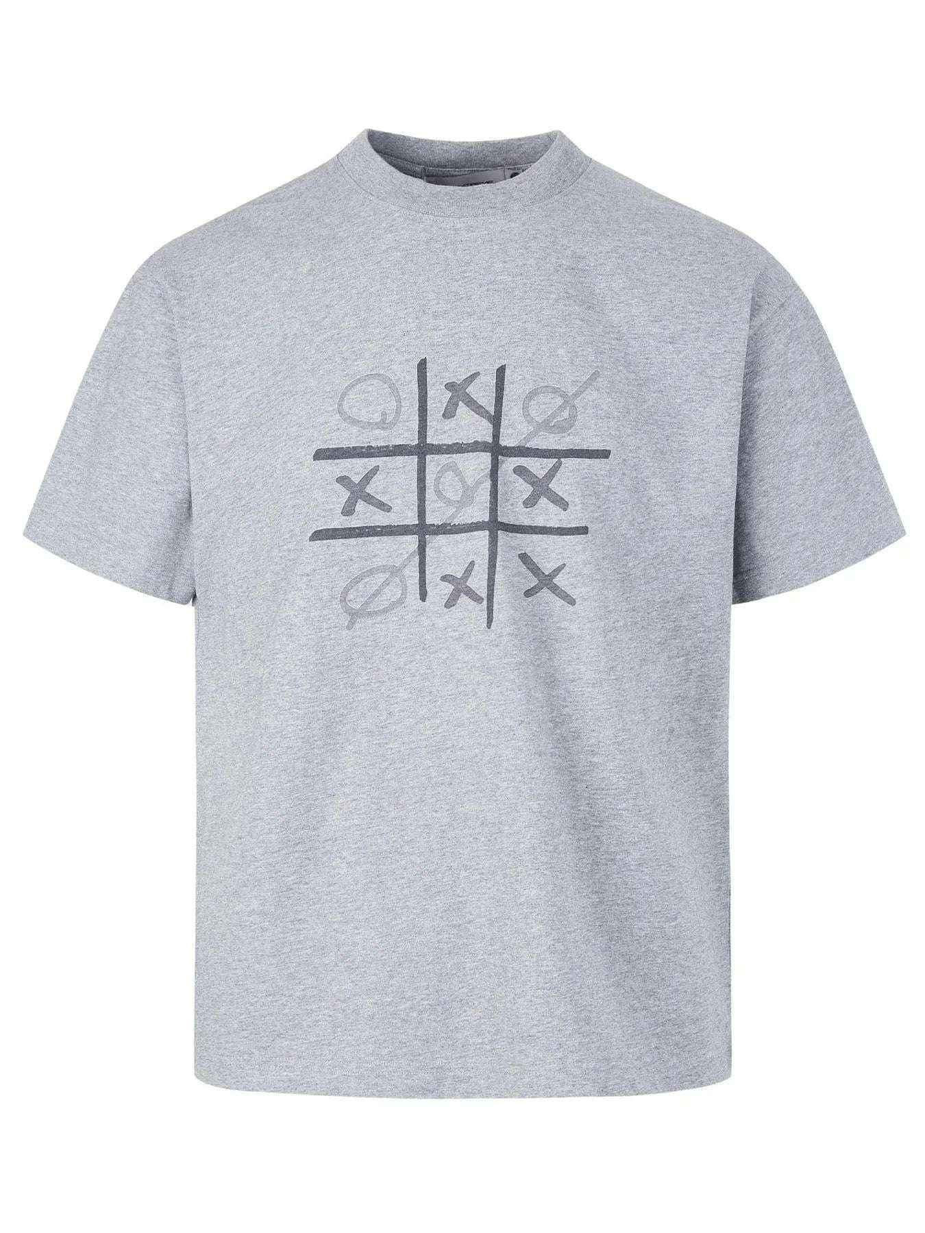 Men's Gaming Tic Tac Toe Graphic Round Neck T-Shirt
