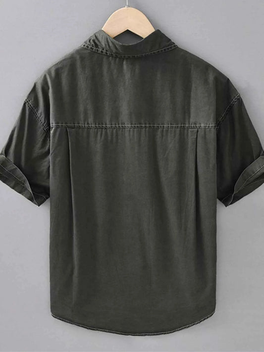 Men's Plus Size Button Up Short Sleeve Shirt