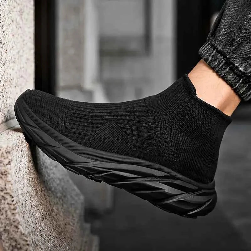 Stonehenge Men's Lightweight Knit Running Shoes - Breathable Slip-On Sneakers for Walking and Training