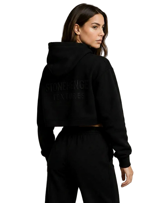 Stonehenge Textures Black Monolith Tracksuit Set Premium Hoodie & Joggers