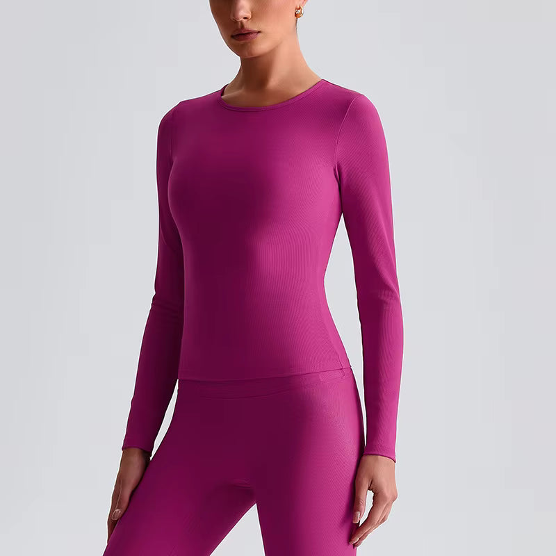 High-Stretch Ribbed Plus Size Active Top – Breathable & Contouring - Stonehenge Texture