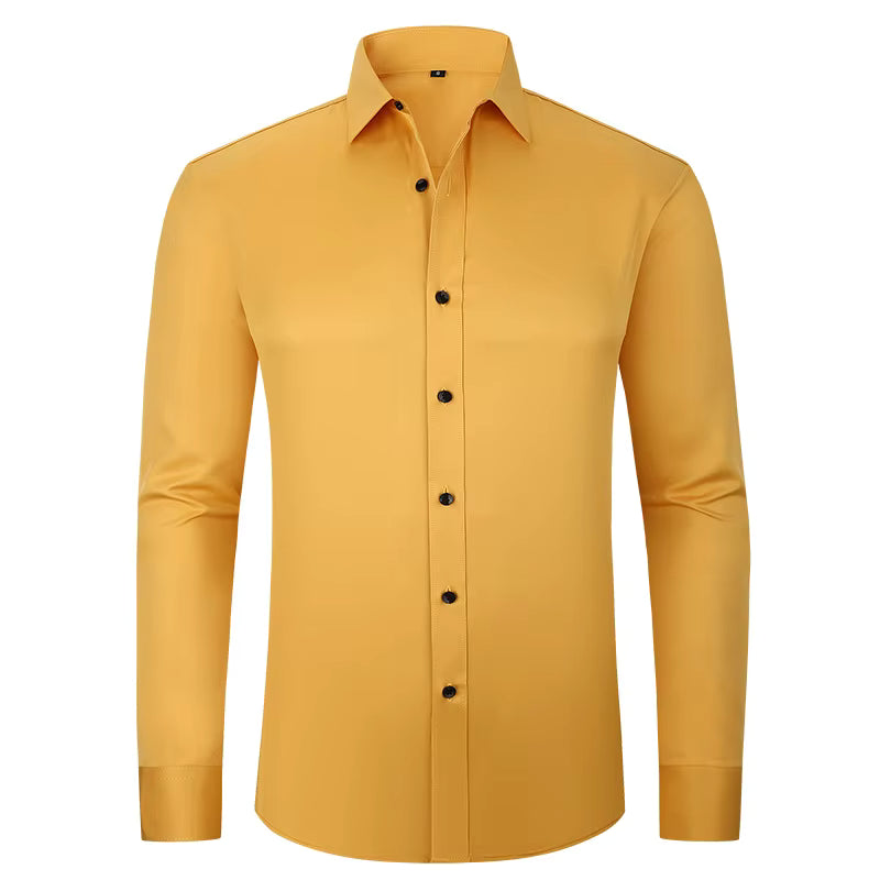 Stonehenge Texture Men's Slim-Fit Stretch Dress Shirt – Long Sleeve Formal & Casual Wear - Stonehenge Texture