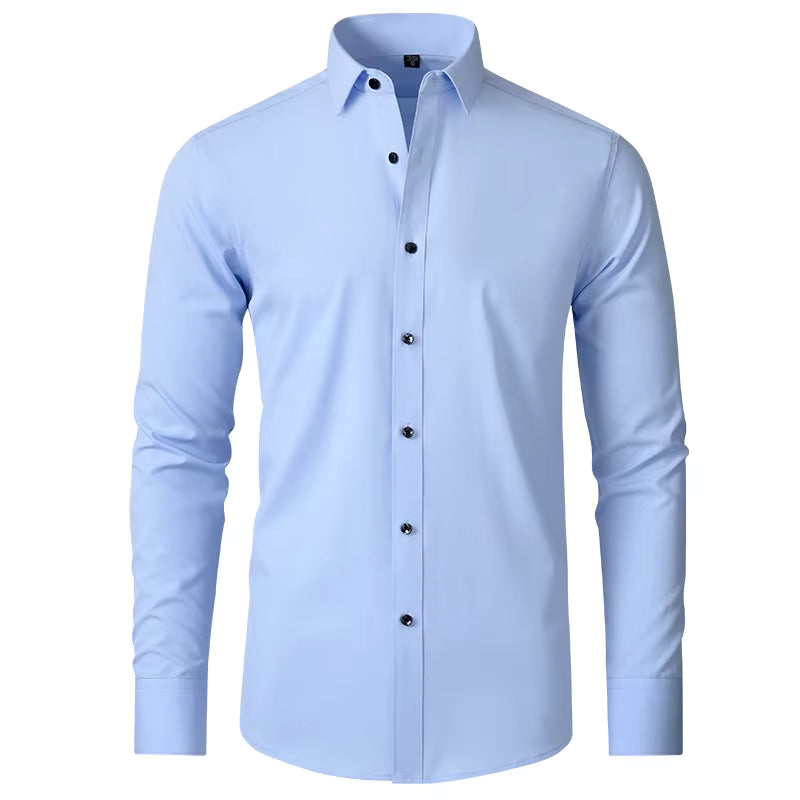Stonehenge Texture Men's Slim-Fit Stretch Dress Shirt – Long Sleeve Formal & Casual Wear - Stonehenge Texture