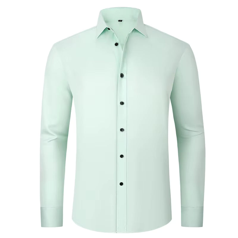 Stonehenge Texture Men's Slim-Fit Stretch Dress Shirt – Long Sleeve Formal & Casual Wear - Stonehenge Texture