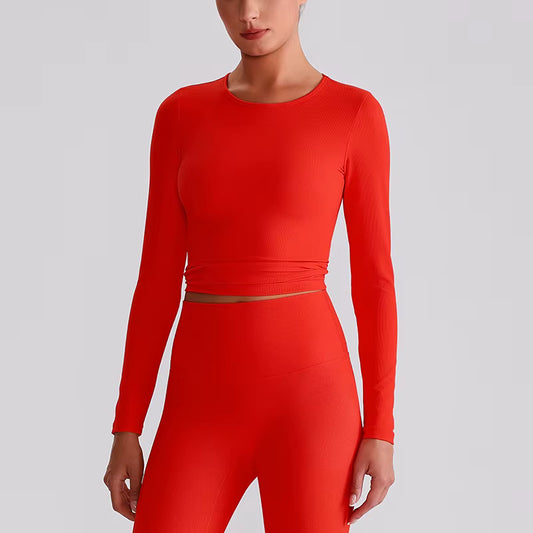 High-Stretch Ribbed Plus Size Active Top – Breathable & Contouring - Stonehenge Texture