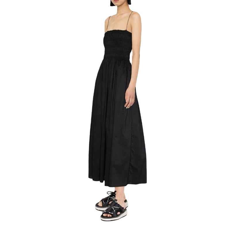 Stonehenge textures timeless silhouette meets tactile elegance Sleeveless A-line midi dress