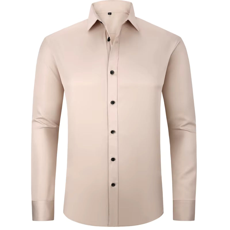 Stonehenge Texture Men's Slim-Fit Stretch Dress Shirt – Long Sleeve Formal & Casual Wear - Stonehenge Texture