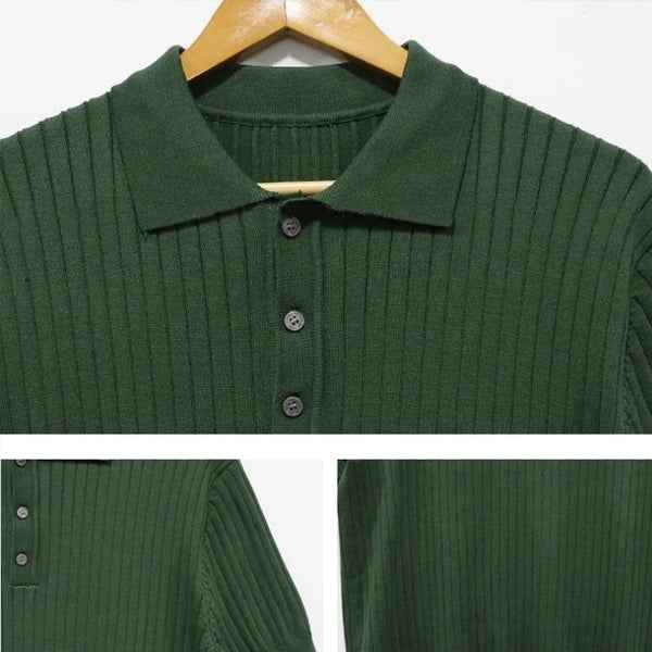 Custom Jacquard Knit Vintage sleeveless Polo Sweater Menswear Capsule