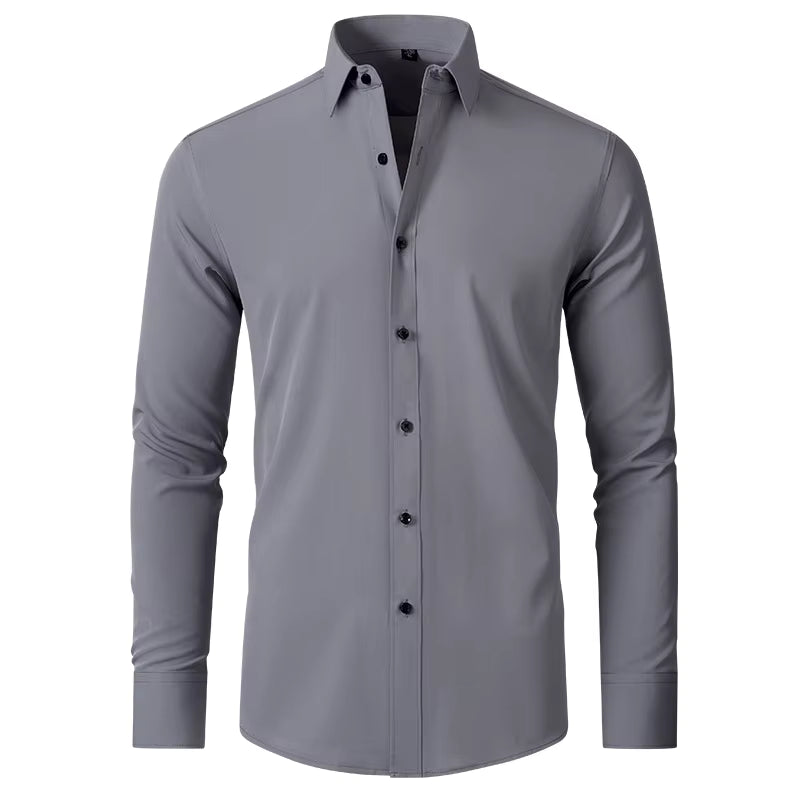 Stonehenge Texture Men's Slim-Fit Stretch Dress Shirt – Long Sleeve Formal & Casual Wear - Stonehenge Texture