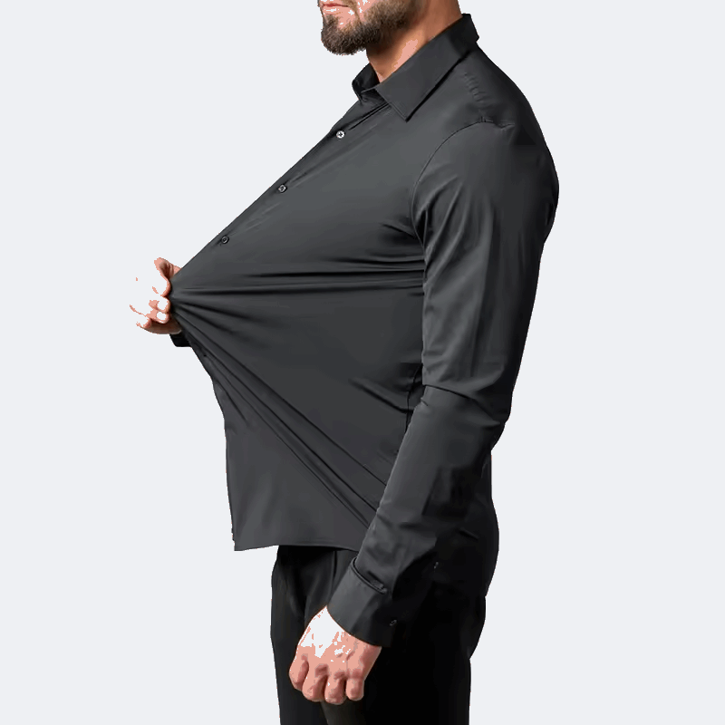 Stonehenge Texture Men's Slim-Fit Stretch Dress Shirt – Long Sleeve Formal & Casual Wear