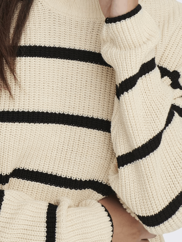 Stonehenge Textures Biege Toned Crew Neck Sweater for Women Casual Comfort Meets Elevated Style