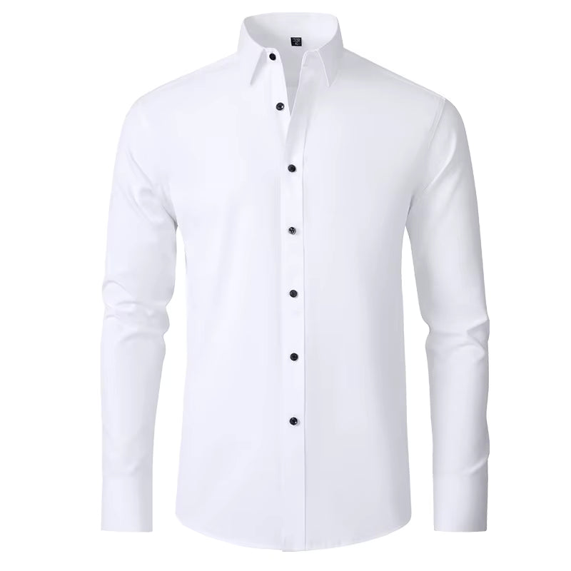 Stonehenge Texture Men's Slim-Fit Stretch Dress Shirt – Long Sleeve Formal & Casual Wear - Stonehenge Texture