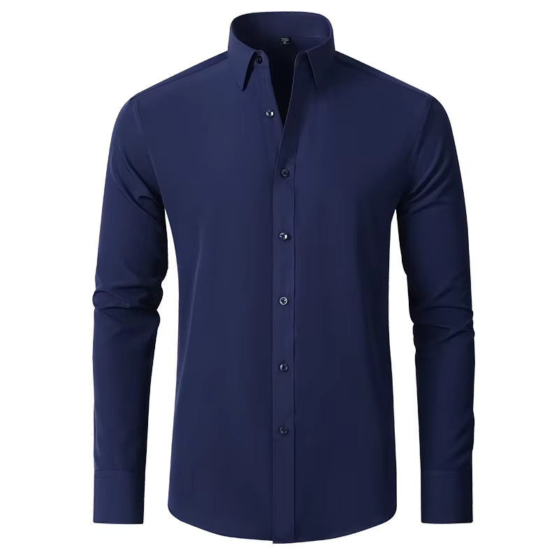 Stonehenge Texture Men's Slim-Fit Stretch Dress Shirt – Long Sleeve Formal & Casual Wear - Stonehenge Texture