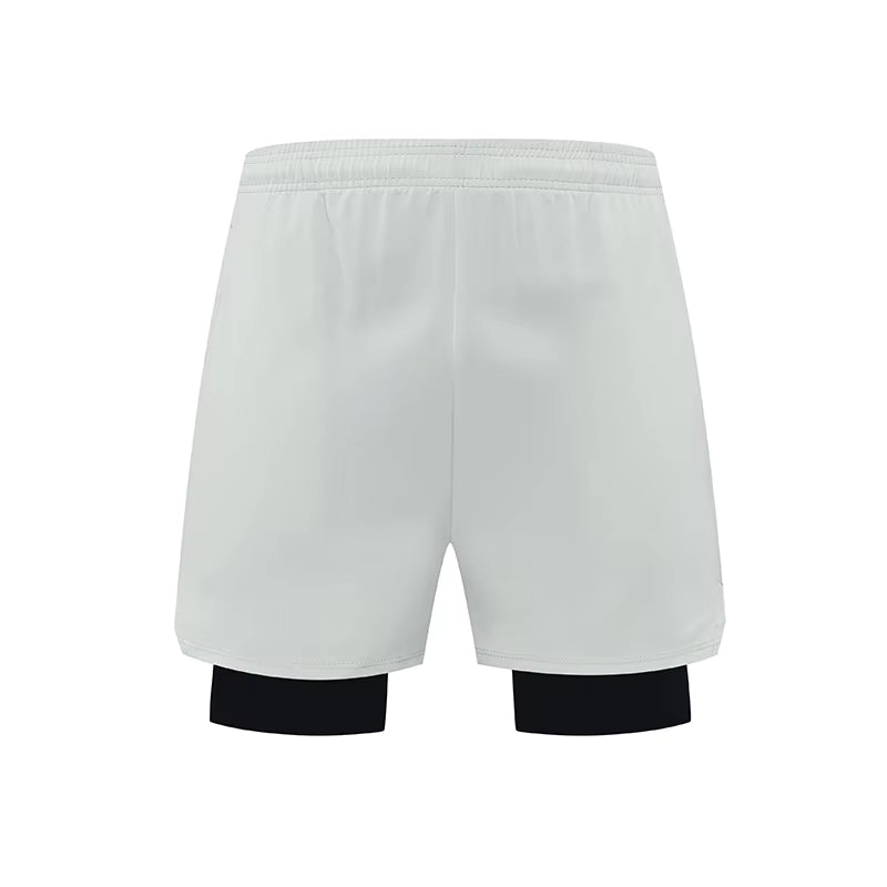 Stonehenge Texture Men’s 2-in-1 Fitness Shorts Quick Dry Breathable With Built-In Compression Layer - Stonehenge Texture