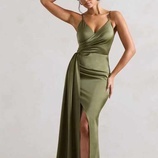 Stonehenge Texture Emerald Contour Dress  Sculpted Elegance for Spring Evenings
