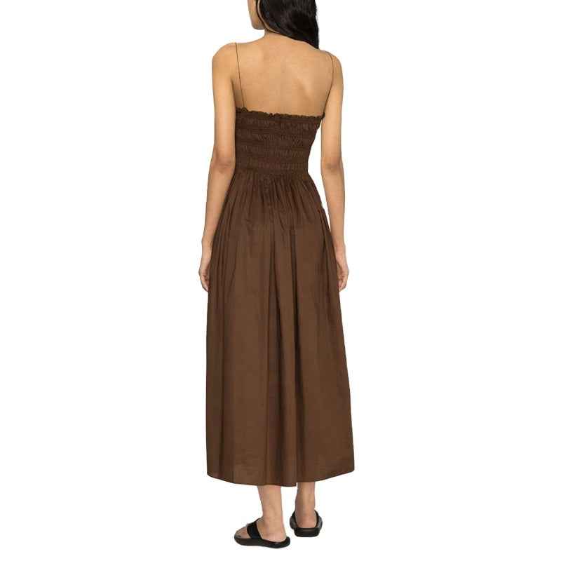 Stonehenge textures timeless silhouette meets tactile elegance Sleeveless A-line midi dress