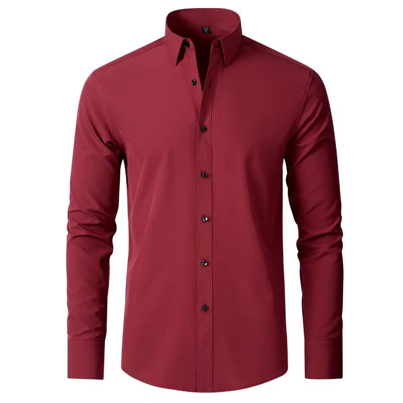 Stonehenge Texture Men's Slim-Fit Stretch Dress Shirt – Long Sleeve Formal & Casual Wear - Stonehenge Texture
