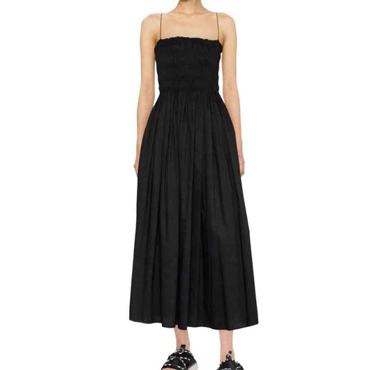 Stonehenge textures timeless silhouette meets tactile elegance Sleeveless A-line midi dress
