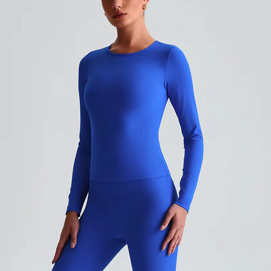 High-Stretch Ribbed Plus Size Active Top – Breathable & Contouring - Stonehenge Texture