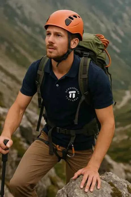 Stonehenge Textures Navy Blue Polo Shirt Premium Outdoor Style Meets Everyday Comfort
