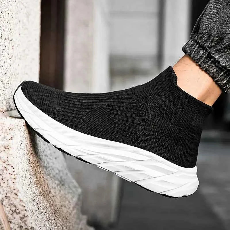 Stonehenge Men's Lightweight Knit Running Shoes - Breathable Slip-On Sneakers for Walking and Training