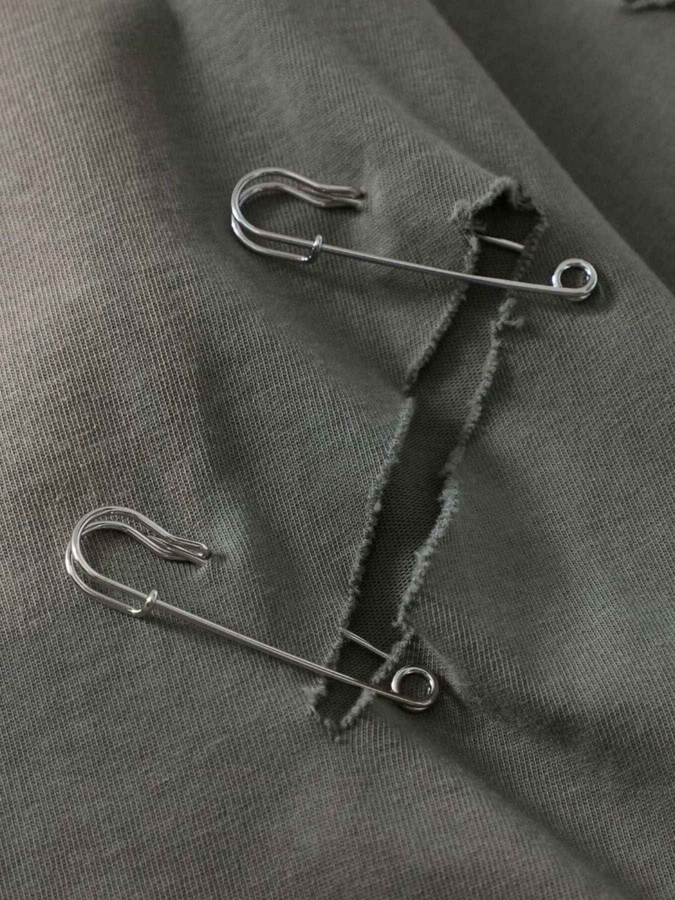 Men’s Distressed Long Sleeve T-Shirt – Oversized Streetwear Round Neck Top