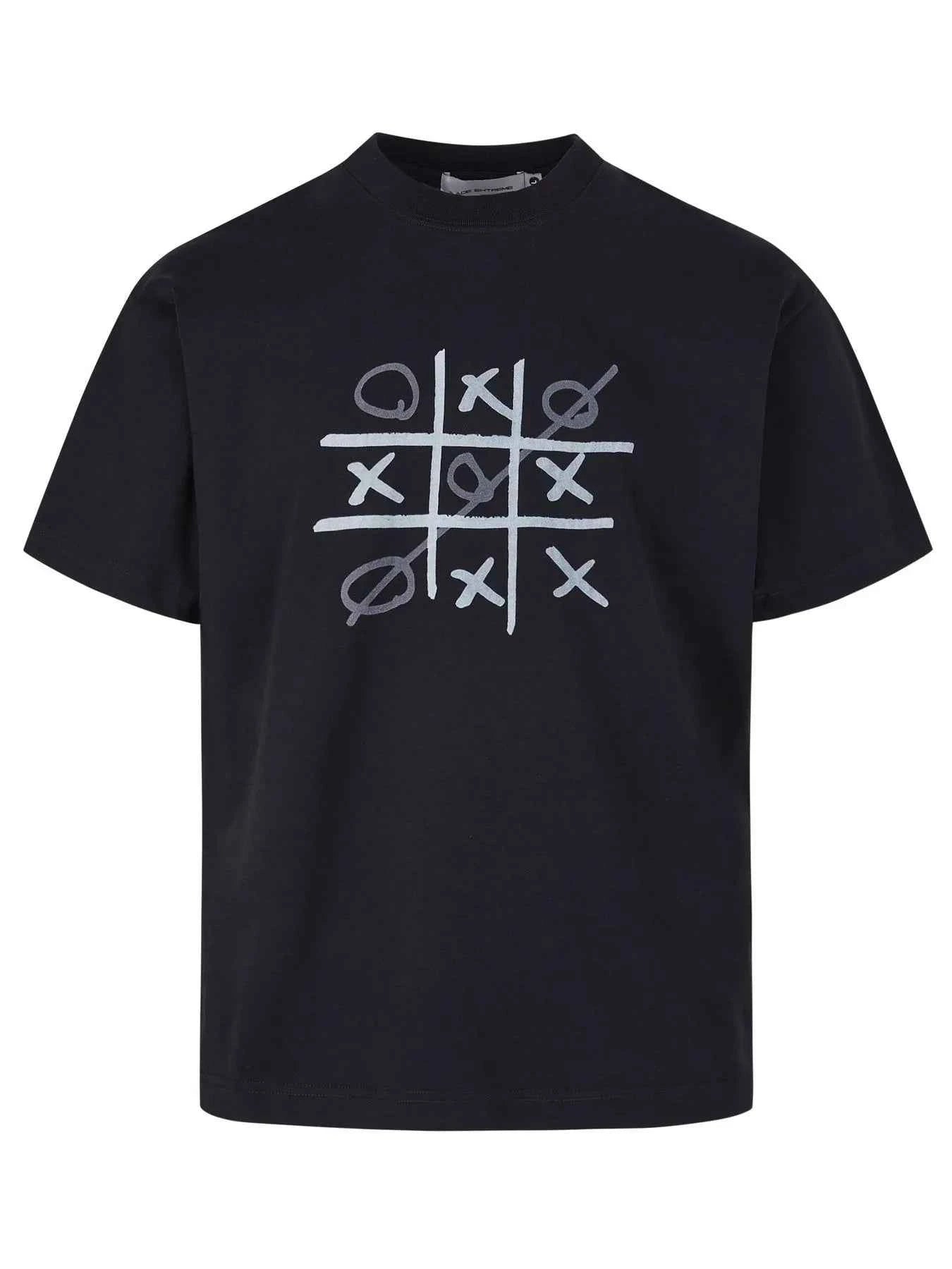 Men's Gaming Tic Tac Toe Graphic Round Neck T-Shirt