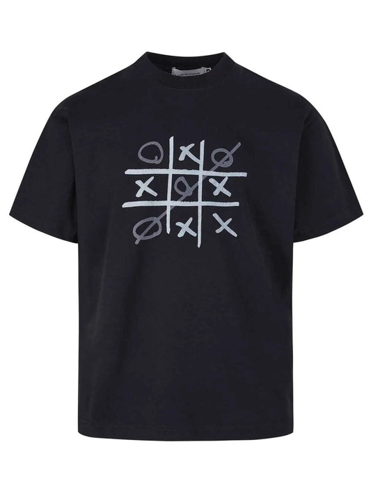 Men's Gaming Tic Tac Toe Graphic Round Neck T-Shirt