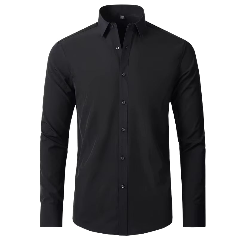Stonehenge Texture Men's Slim-Fit Stretch Dress Shirt – Long Sleeve Formal & Casual Wear - Stonehenge Texture