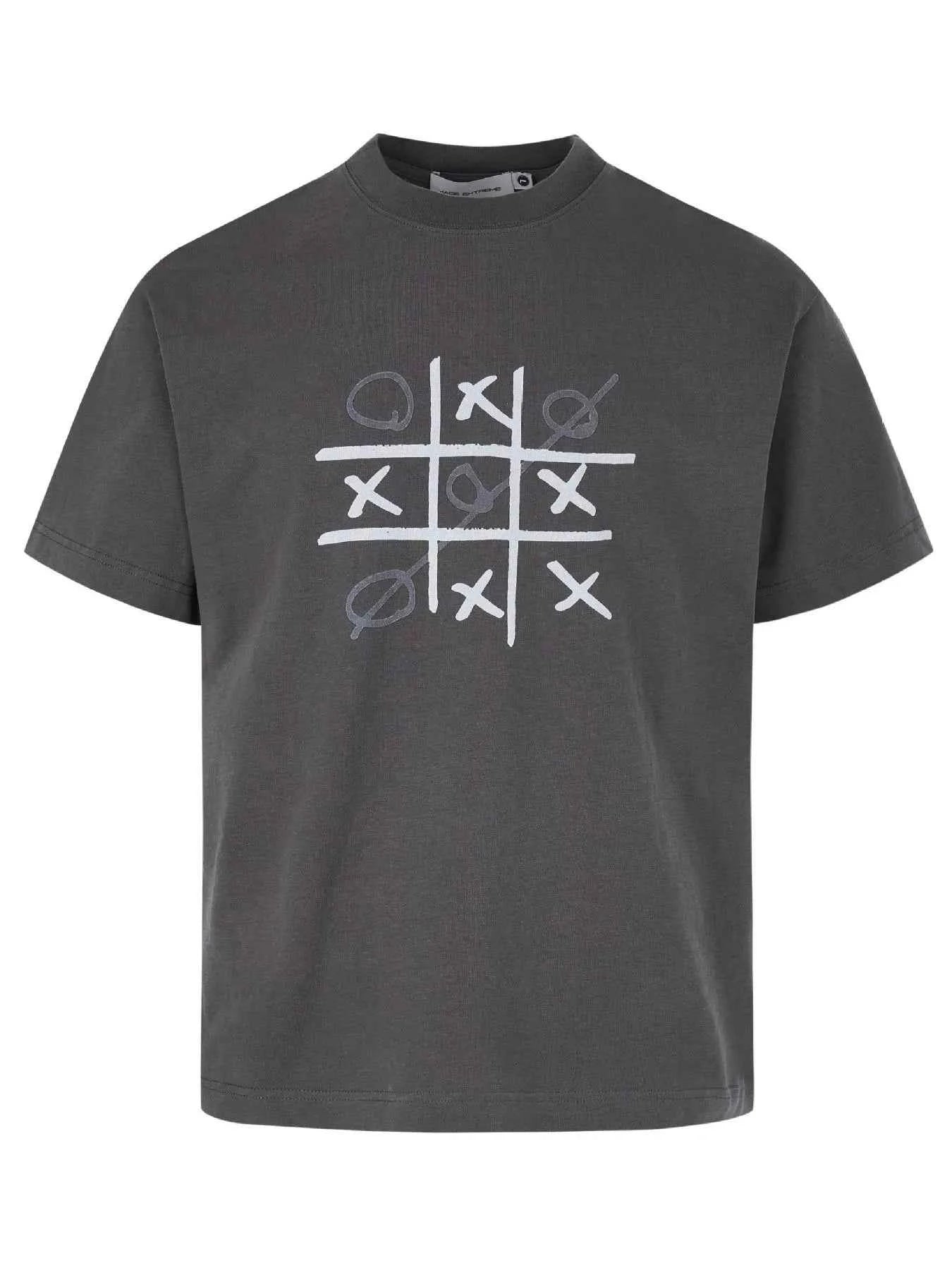 Men's Gaming Tic Tac Toe Graphic Round Neck T-Shirt