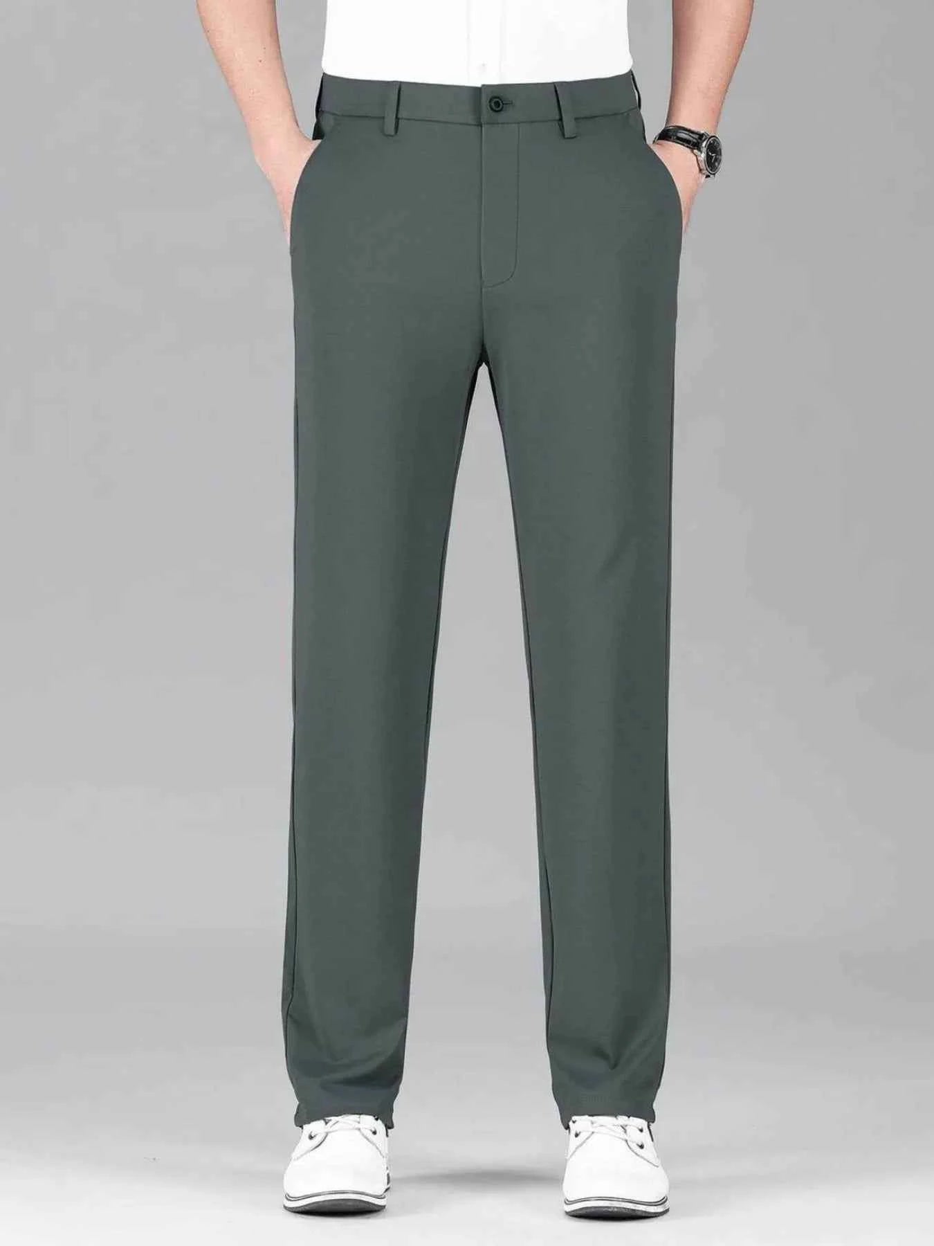 Men’s Loose Fit Dress Pants – Casual Business Trousers with Pockets