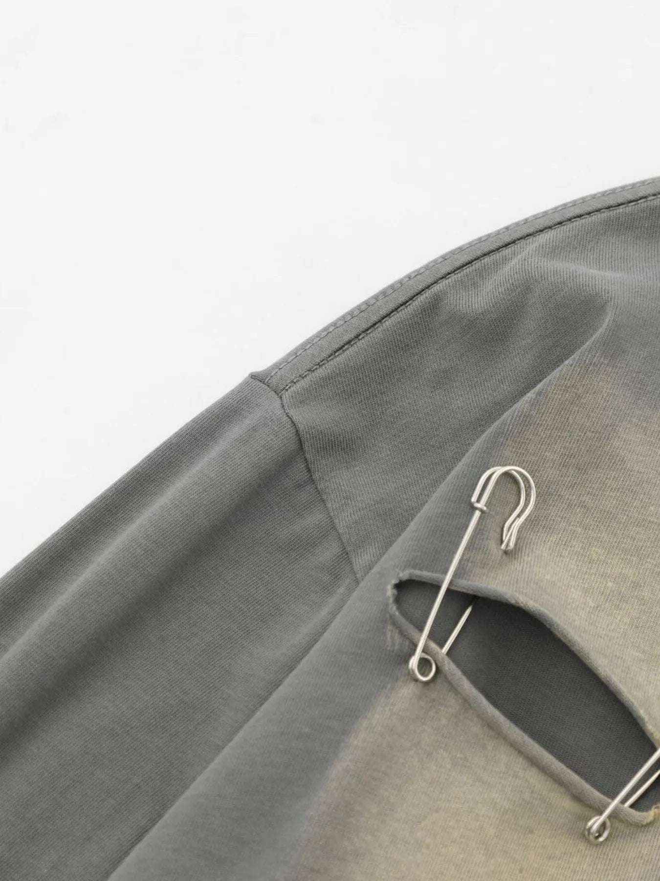 Men’s Distressed Long Sleeve T-Shirt – Oversized Streetwear Round Neck Top