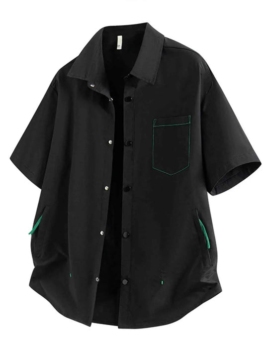 Men's Full Size Snap Down Short Sleeve Shirt Plus Size