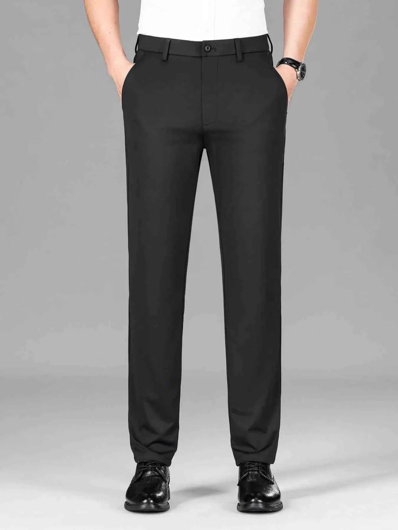 Men’s Loose Fit Dress Pants – Casual Business Trousers with Pockets