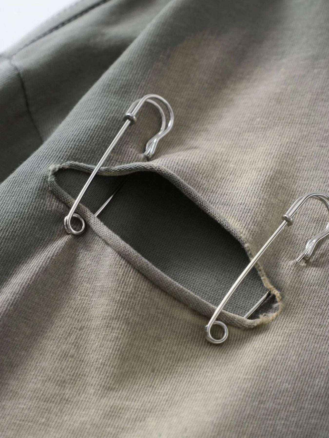 Men’s Distressed Long Sleeve T-Shirt – Oversized Streetwear Round Neck Top