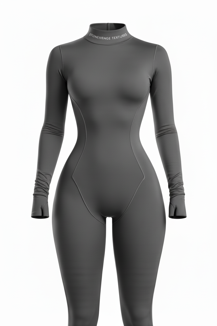 Grey performance bodysuit front view