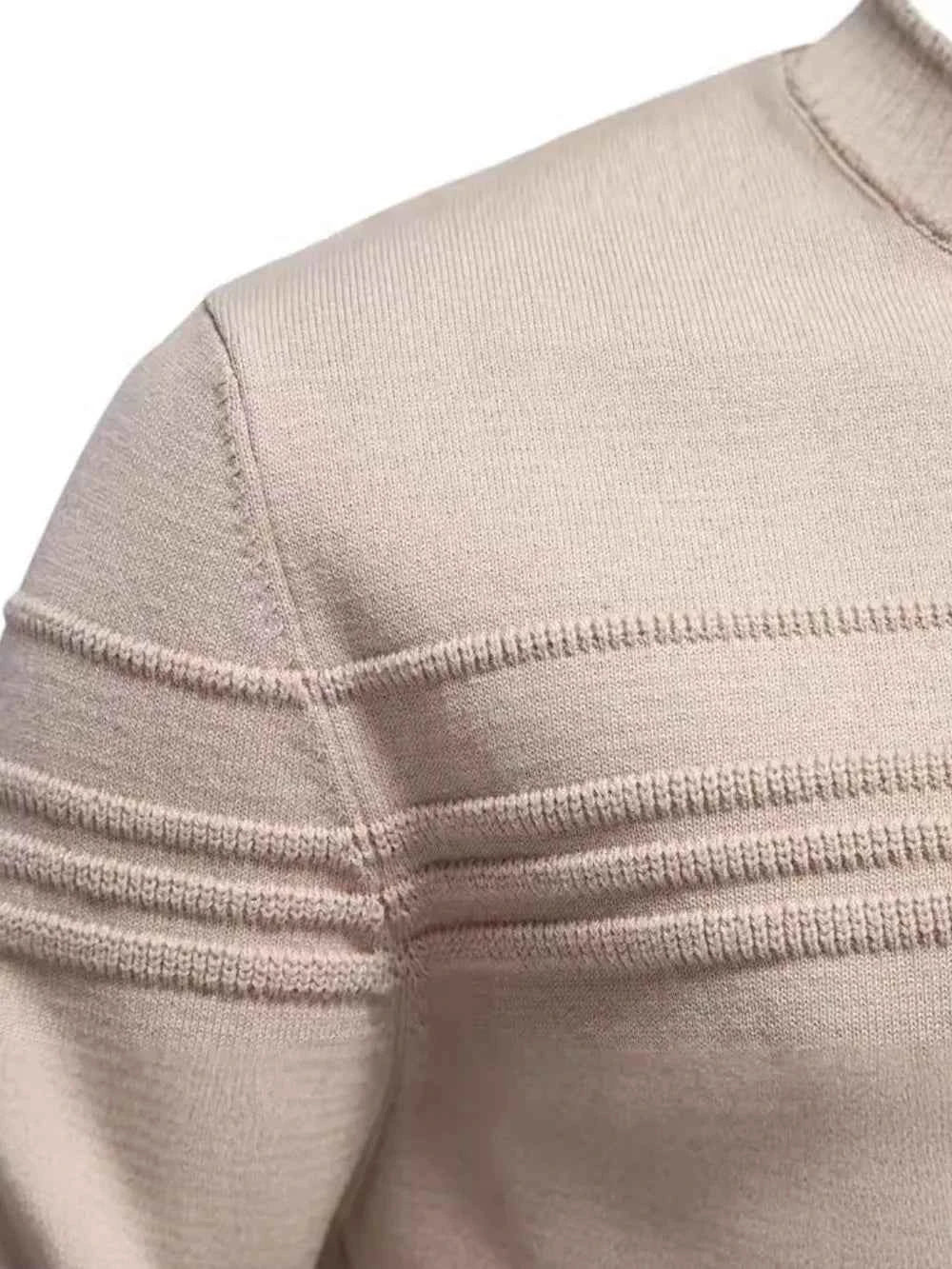 Men's Round Neck Striped Sweater