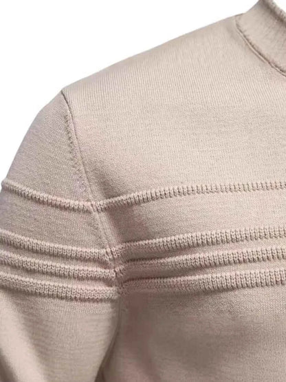 Men's Round Neck Striped Sweater