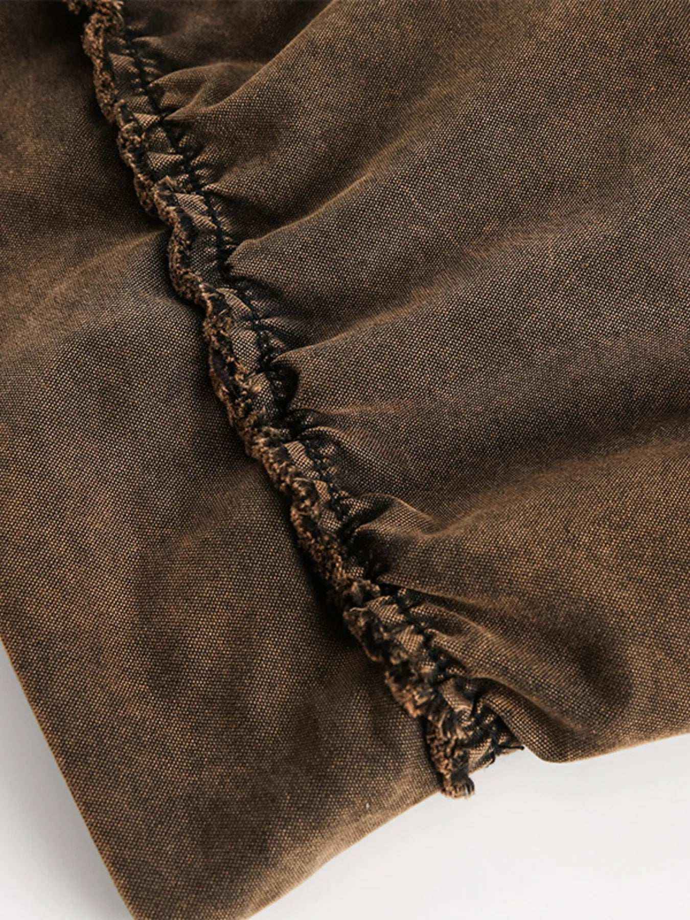 Men’s Washed Vintage Frayed Hem Hoodie – Casual Buttoned Pocketed Pullover