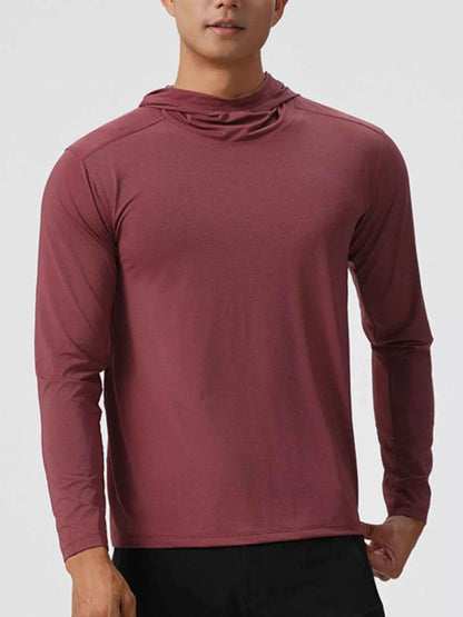 Men's Solid Color Long Sleeve Hoodie