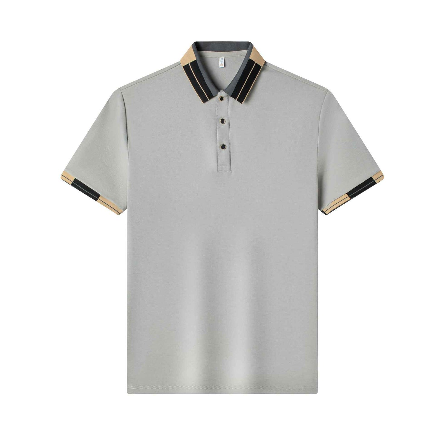 Stonehenge Textures Breathable Cotton Polo Shirt – Luxury Reverse Collar Summer Top