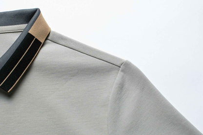 Stonehenge Textures Breathable Cotton Polo Shirt – Luxury Reverse Collar Summer Top